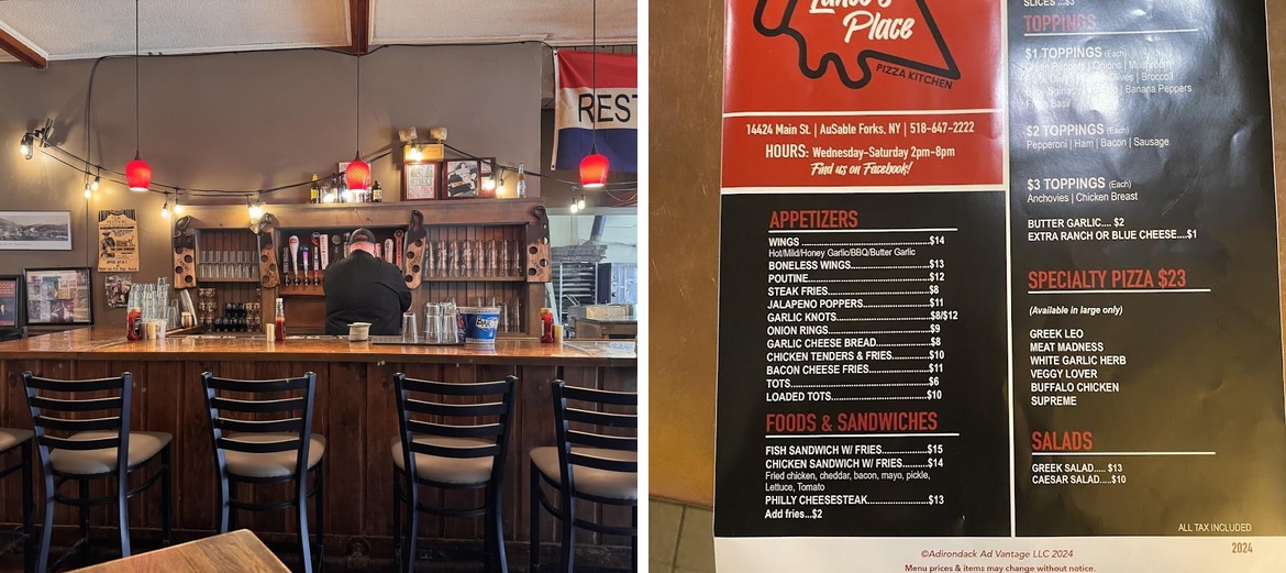 Lance's Place Menu
