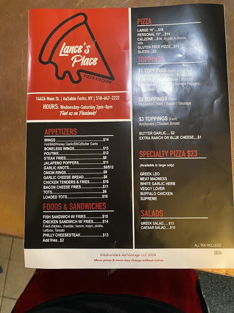 Lance's Place Menu image 1